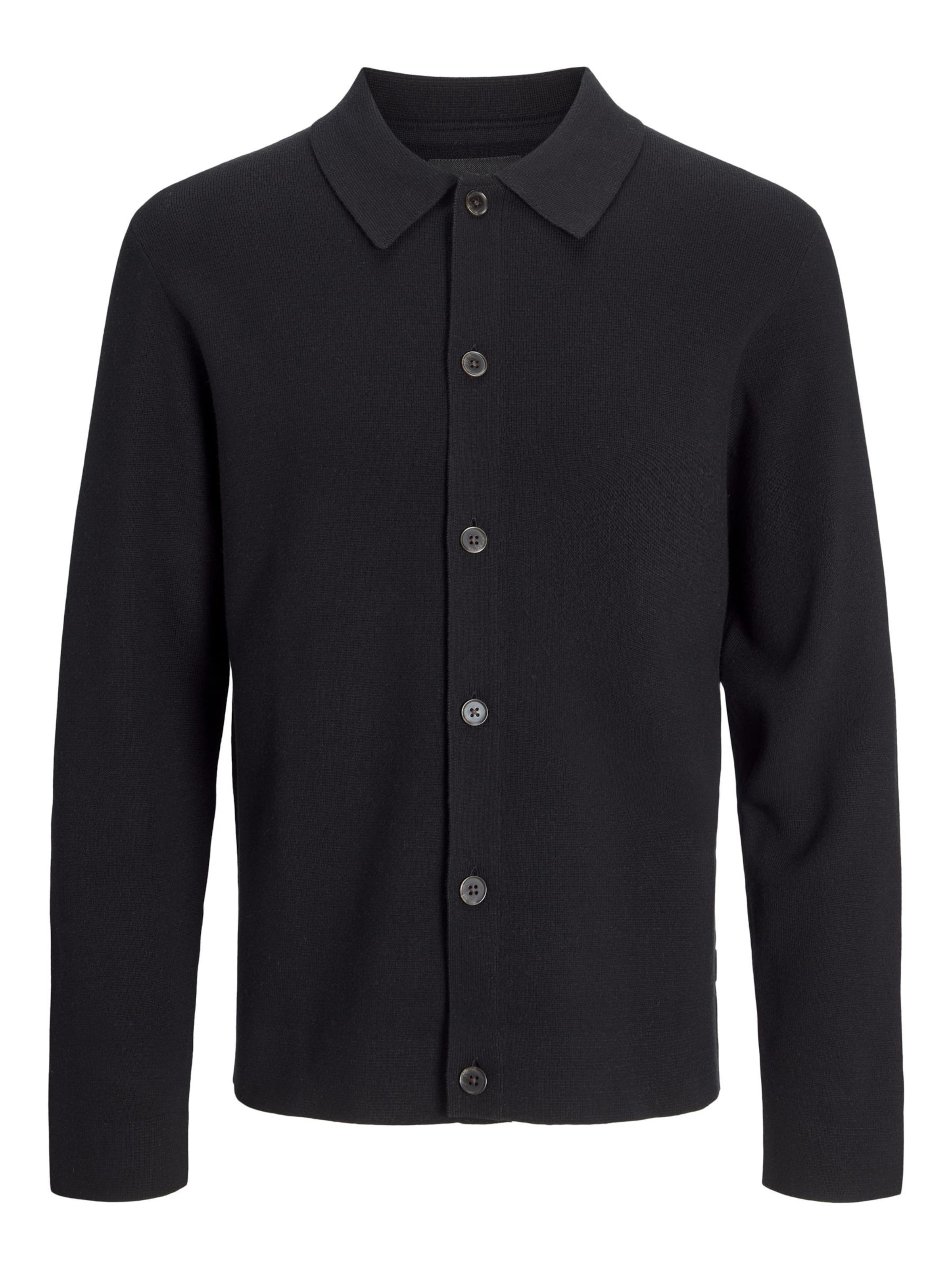 JACK & JONES Knit Cardigan 'JPRBLAMilano Spring' in Black: front