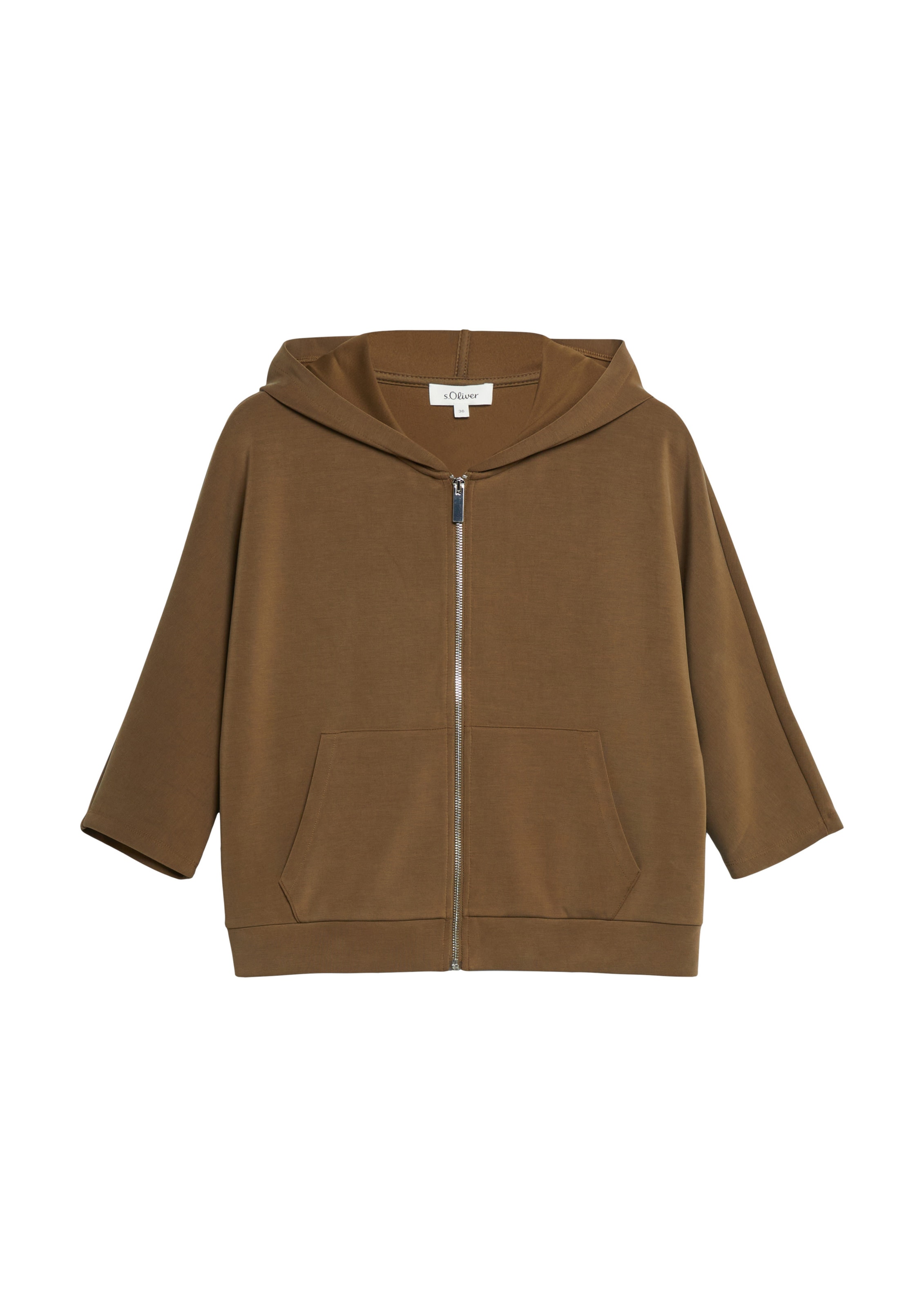 s.Oliver Sweatvest in Bruin: voorkant