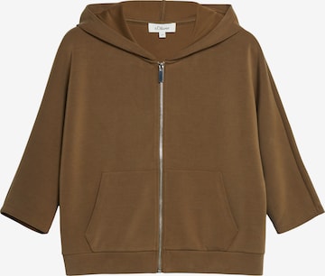Veste de survêtement s.Oliver en marron : devant