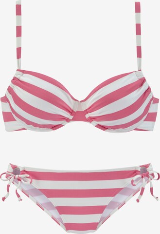 VENICE BEACH T-shirt Bikiny – pink: přední strana