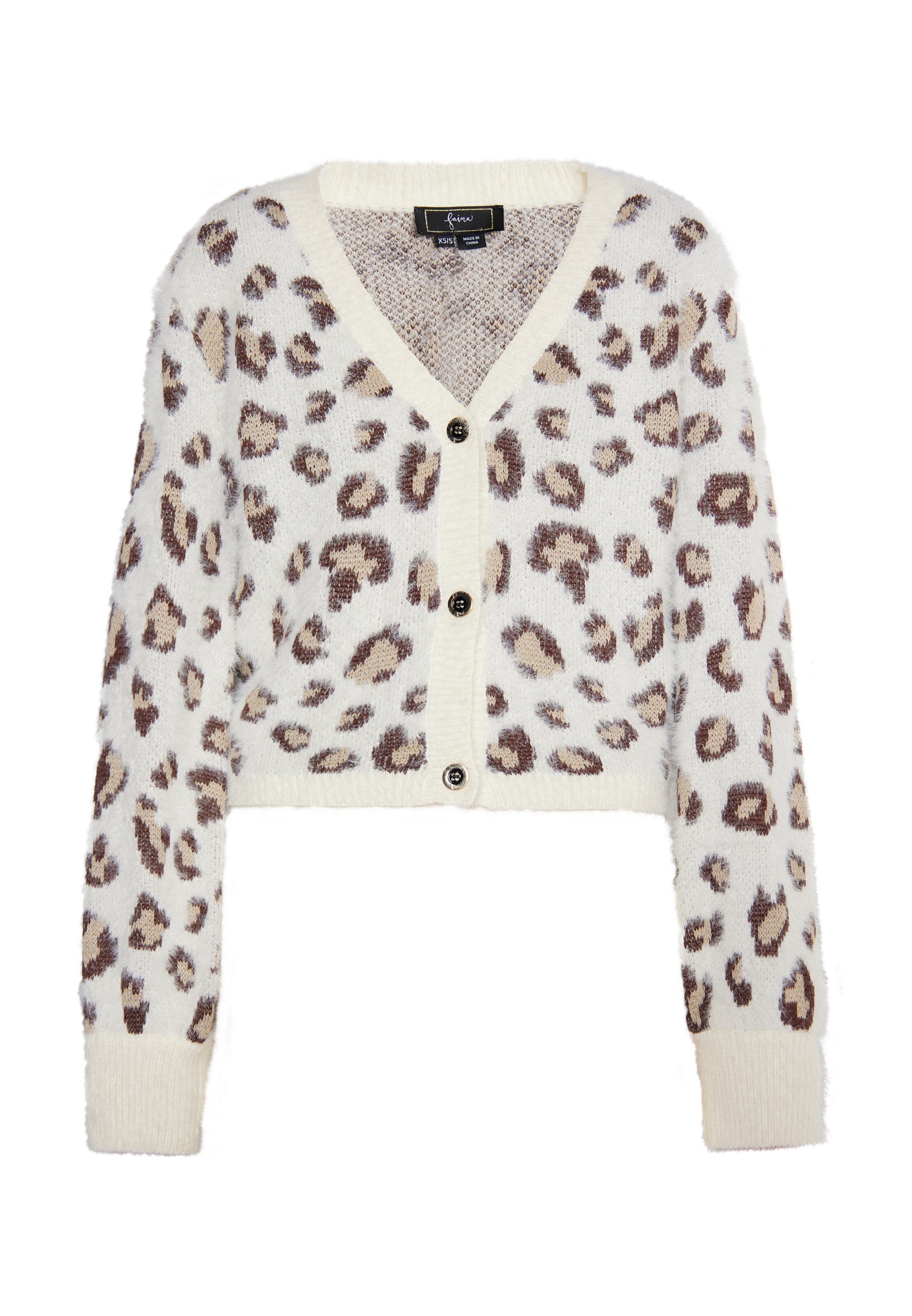 faina Плетена жилетка в бяло: отпред