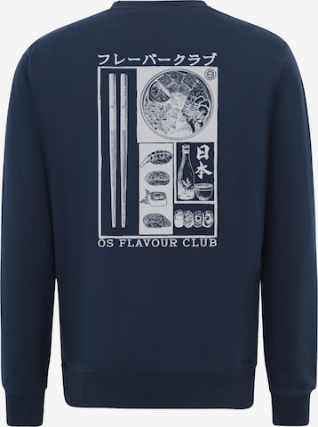 Oldskull Sweatshirt 'Asian Flavour Club Umami' in Blauw: voorkant