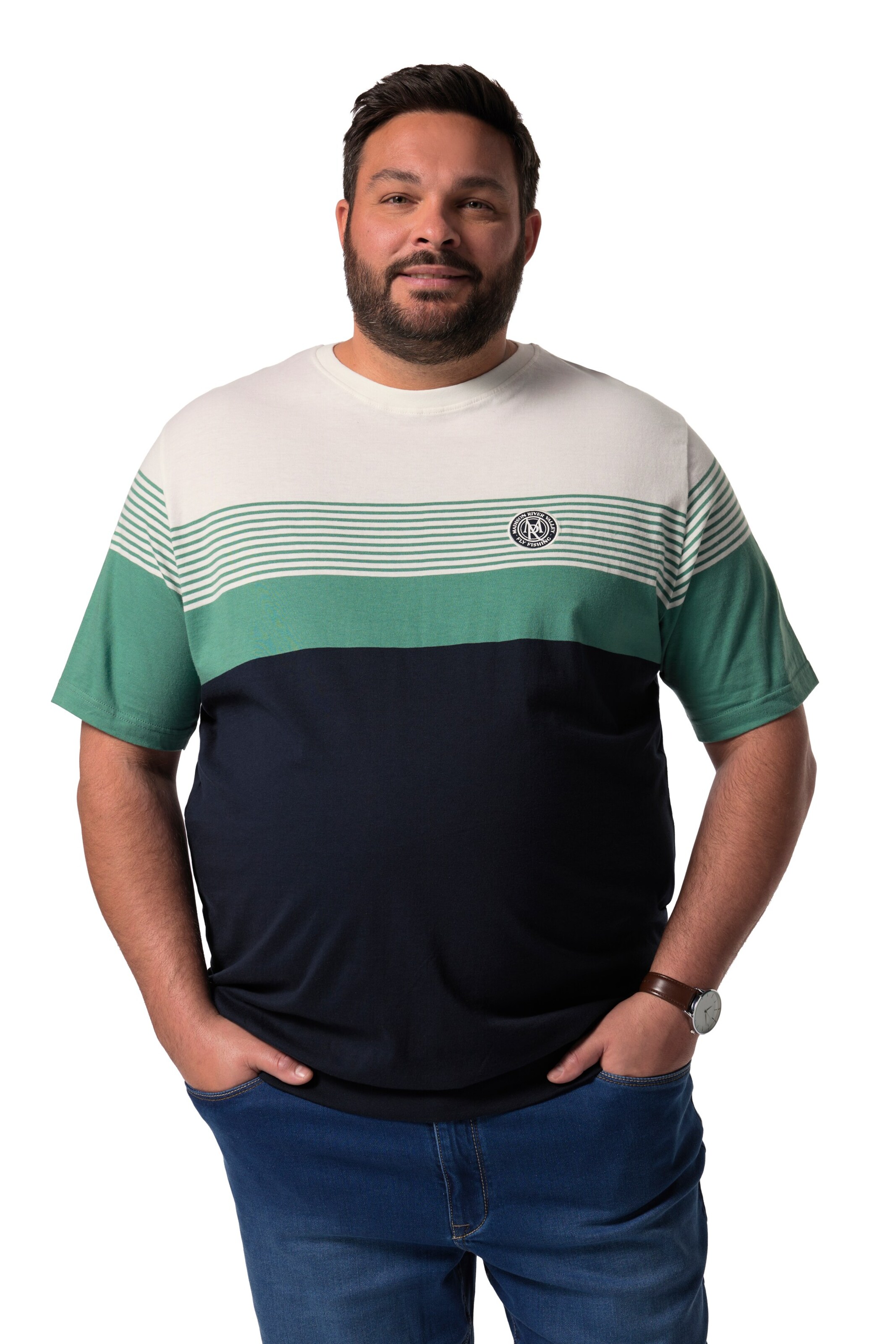 Men Plus Shirt in Blue: front