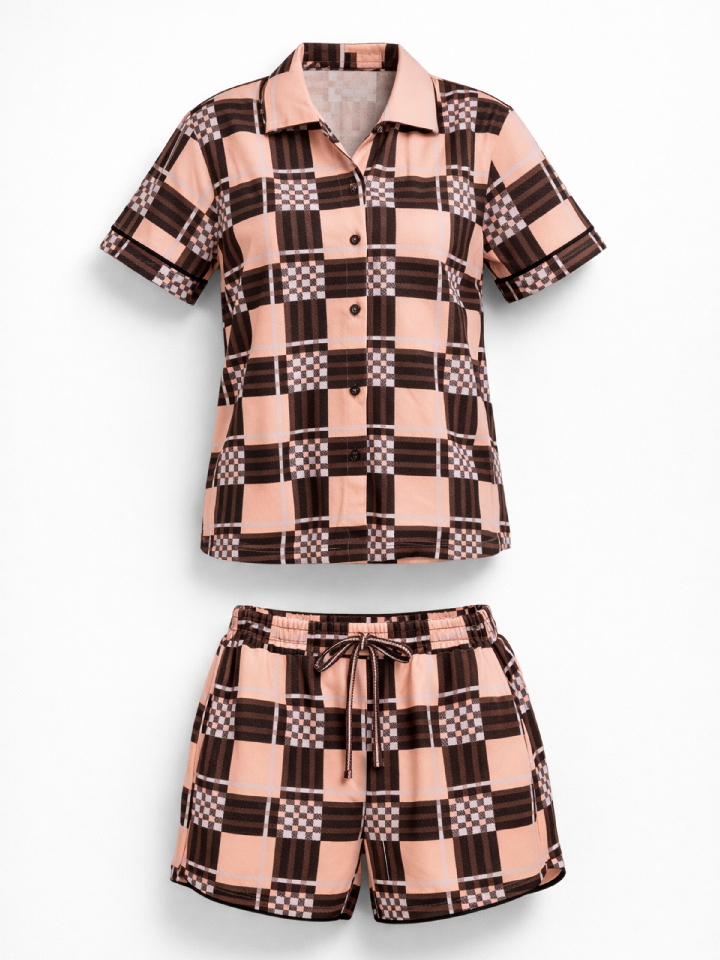 LEAFLETIC Pyjama in Braun: Vorderseite
