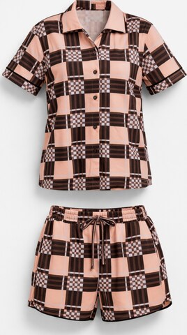 LEAFLETIC Pyjama in Braun: Vorderseite