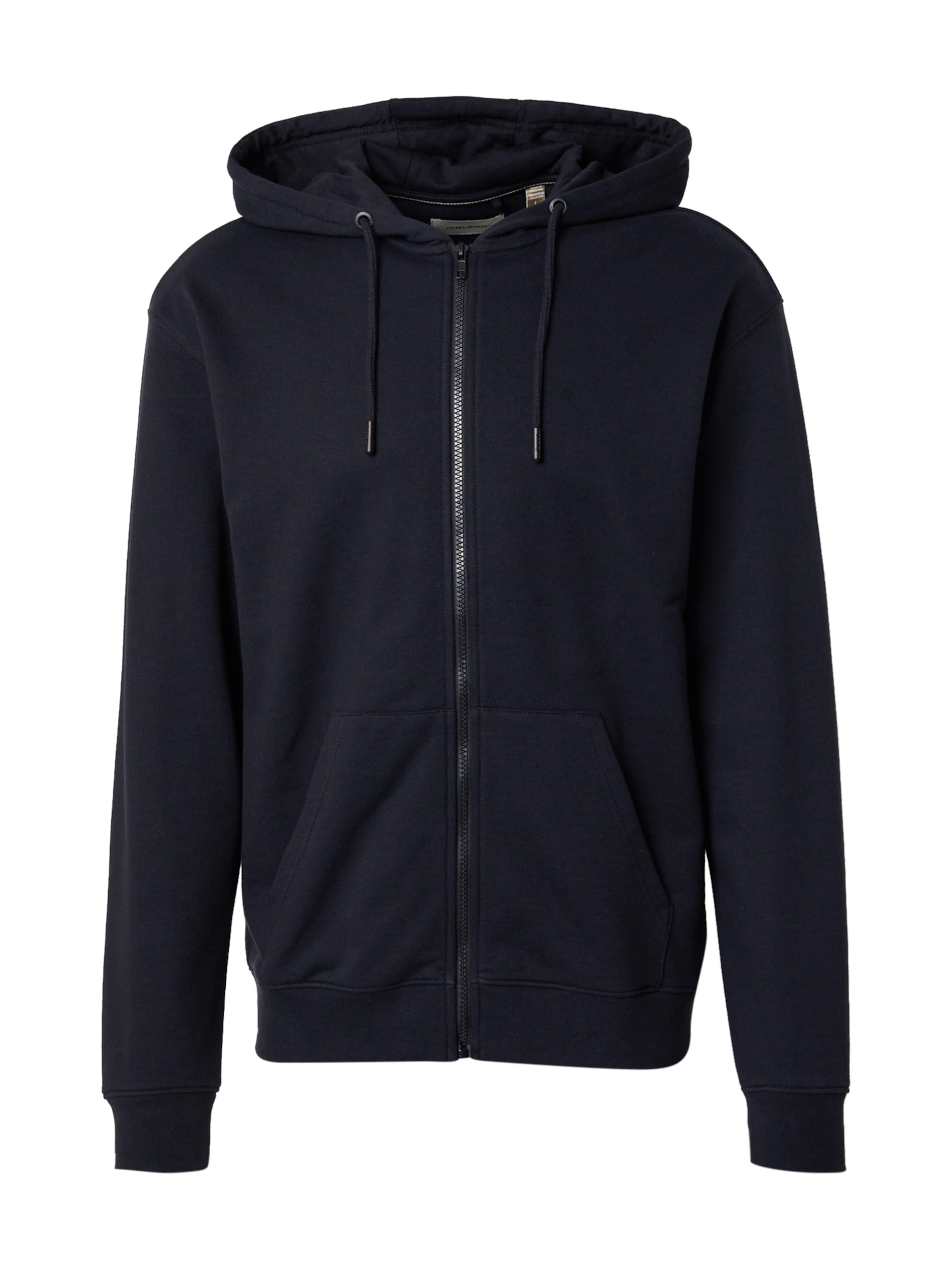 BLEND Zip-Up Hoodie 'BHBRODY' in Black: front