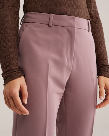 WE Fashion Úzky strih Nohavice s pukmi - Ružová
