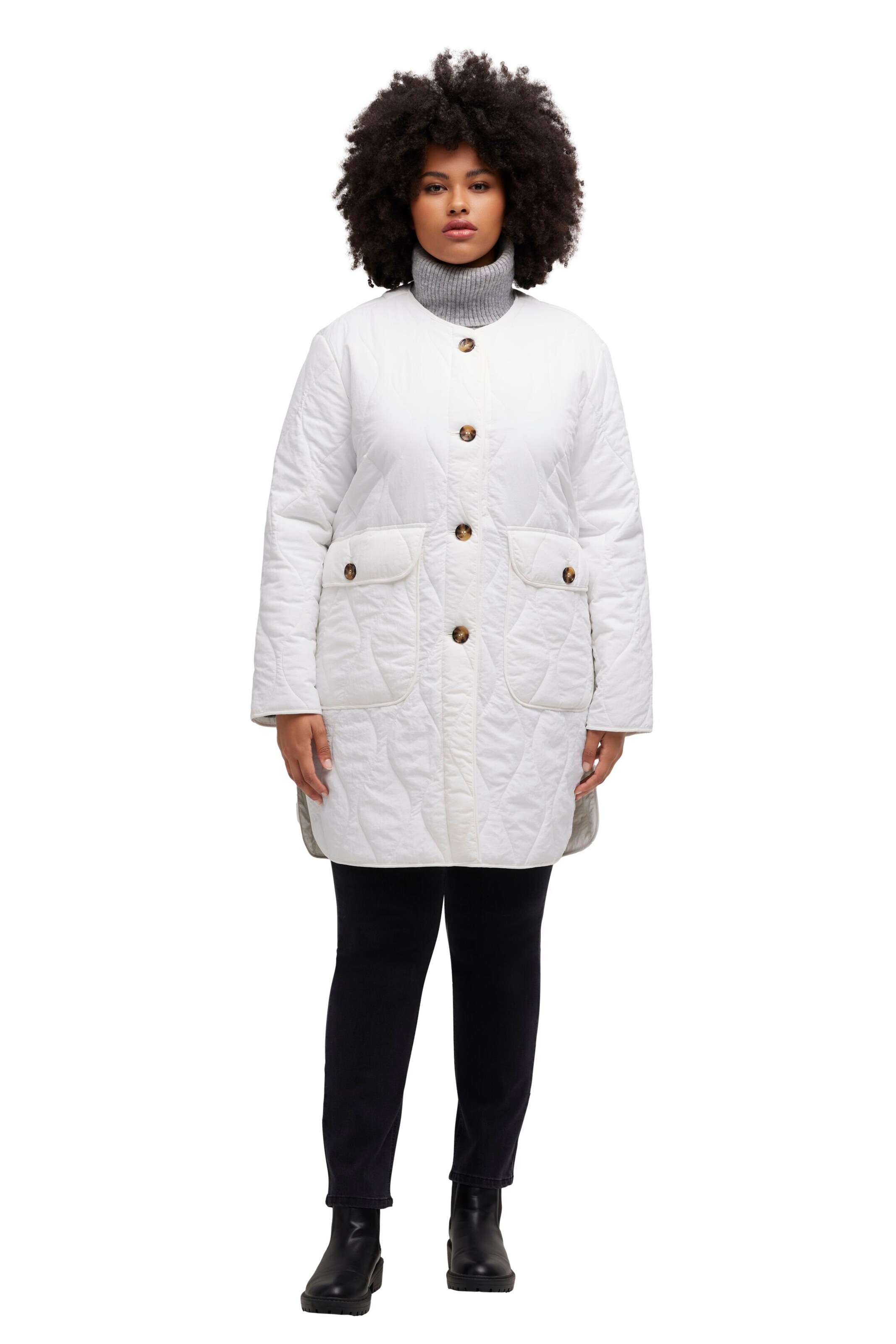 Ulla Popken Between-Season Jacket in White