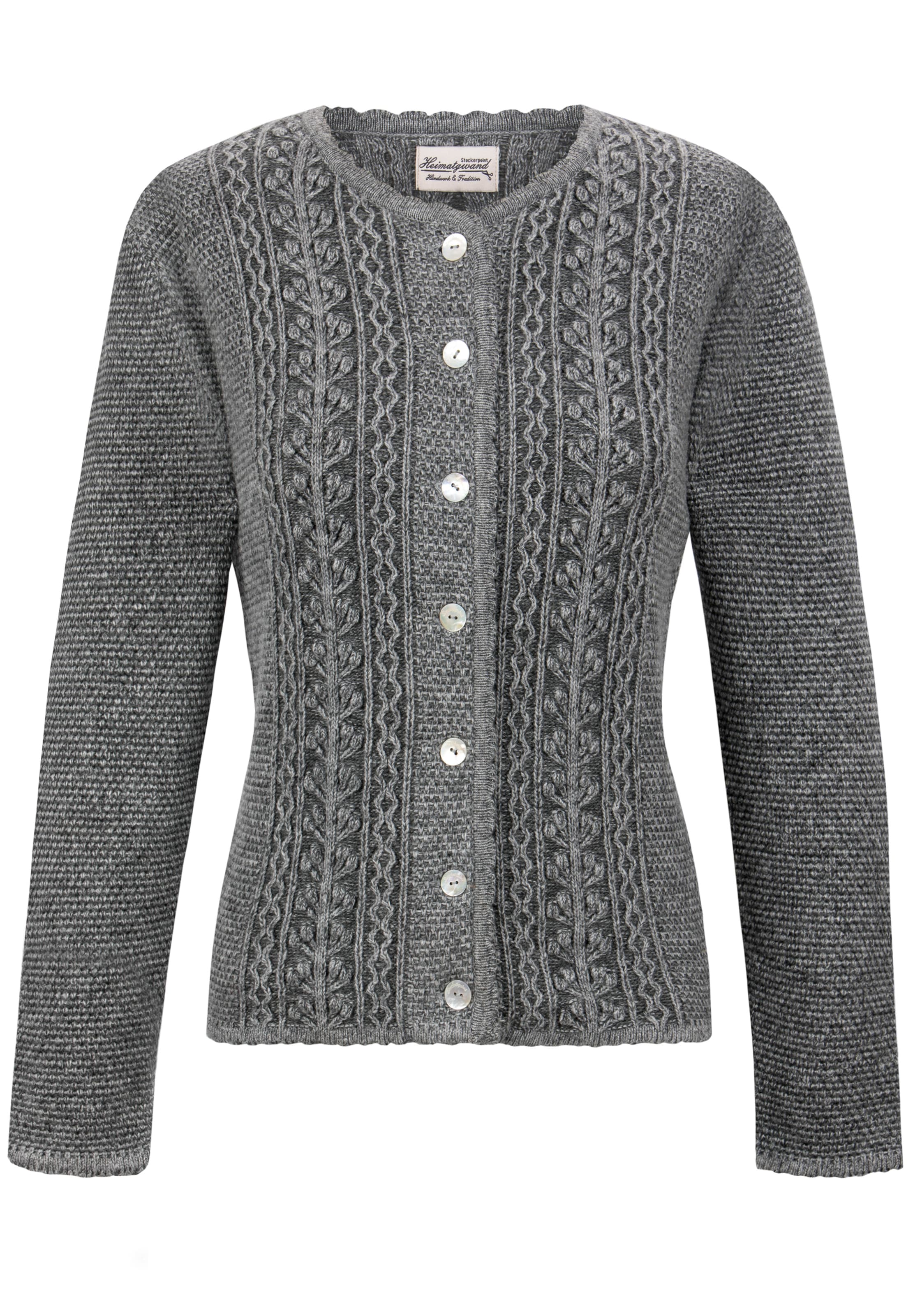 STOCKERPOINT Trachtenstrickjacke 'Mabella' in Grau: Vorderseite
