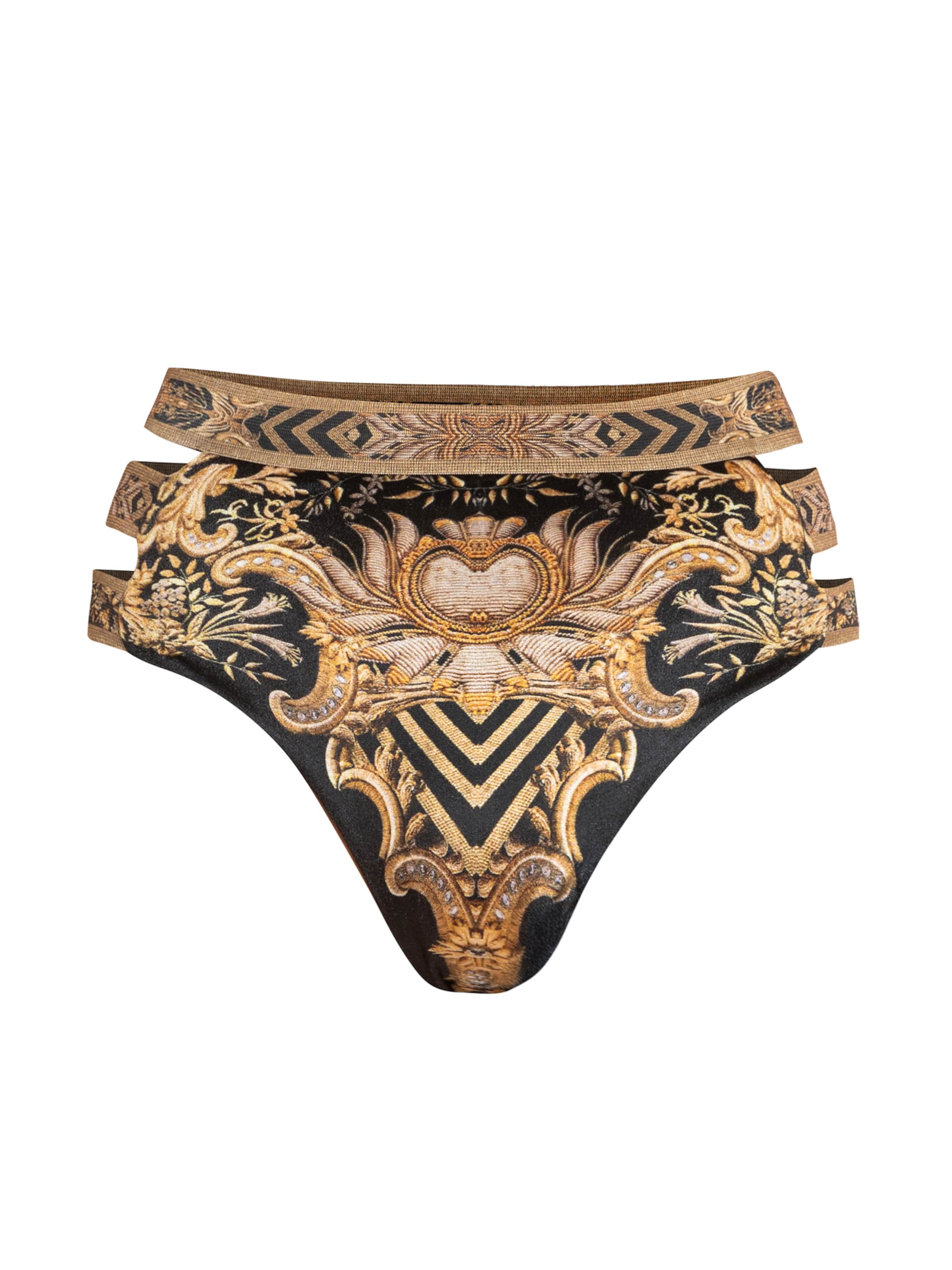 JIORO Bikinibroek 'GOLDEN STRIPES' in Gemengde kleuren: voorkant