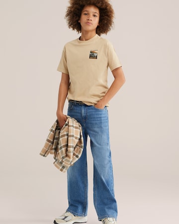 T-Shirt WE Fashion en beige