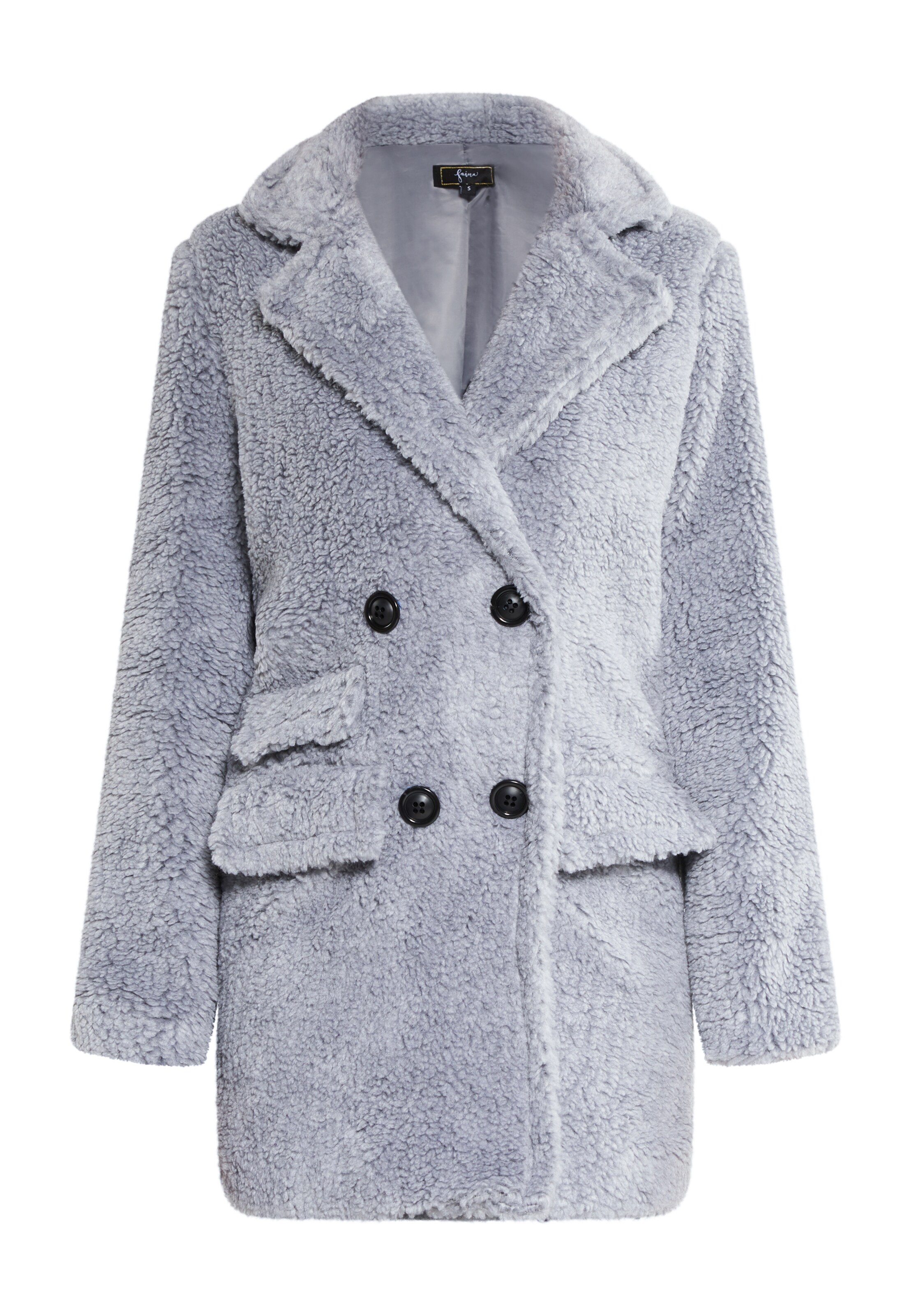 faina - Sobretudo meia-estação em cinzento: frente