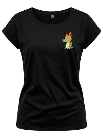 MAKAYA Shirt 'Krokodil' in Black: front