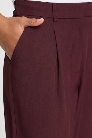 ICHI Regular Pleat-front trousers 'IHFava' in Red