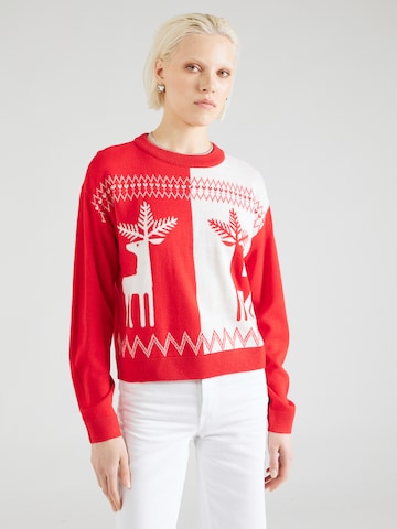 Pull-over 'XMAS' VERO MODA en rouge : devant