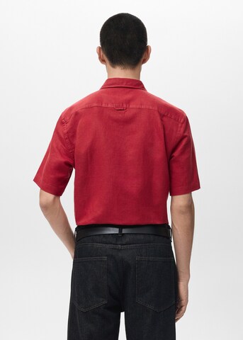 MANGO MAN Regular fit Button Up Shirt 'Ants-H' in Red