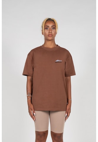 MJ Gonzales Oversized Shirt 'Wave V.1' in Brown: front
