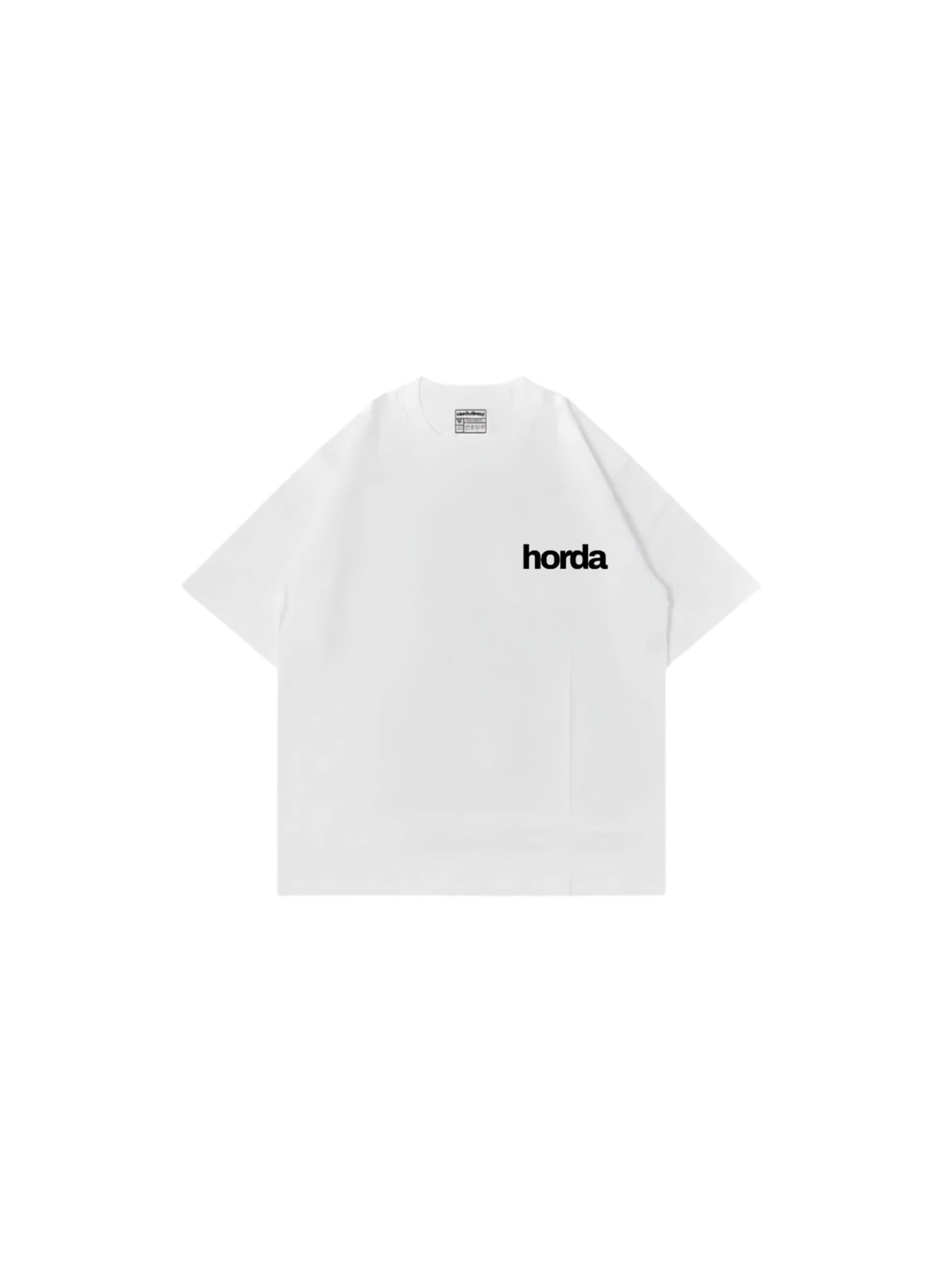 Horda Shirt 'T-shirt Bianca Boxy Fit Oversize 220 Gsm Made in Italy Human Case' in White: front
