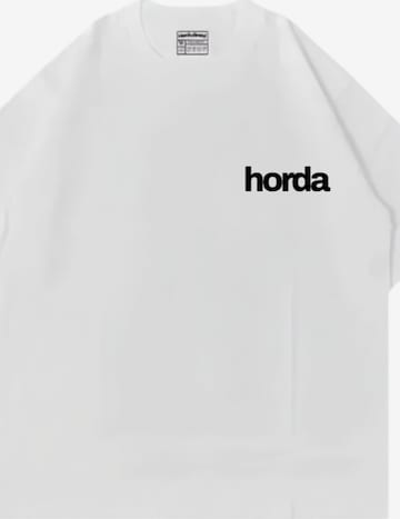 T-Shirt 'T-shirt Bianca Boxy Fit Oversize 220 Gsm Made in Italy Human Case' Horda en blanc : devant