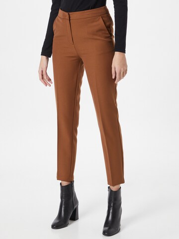 Coupe slim Pantalon à plis UNITED COLORS OF BENETTON en marron : devant