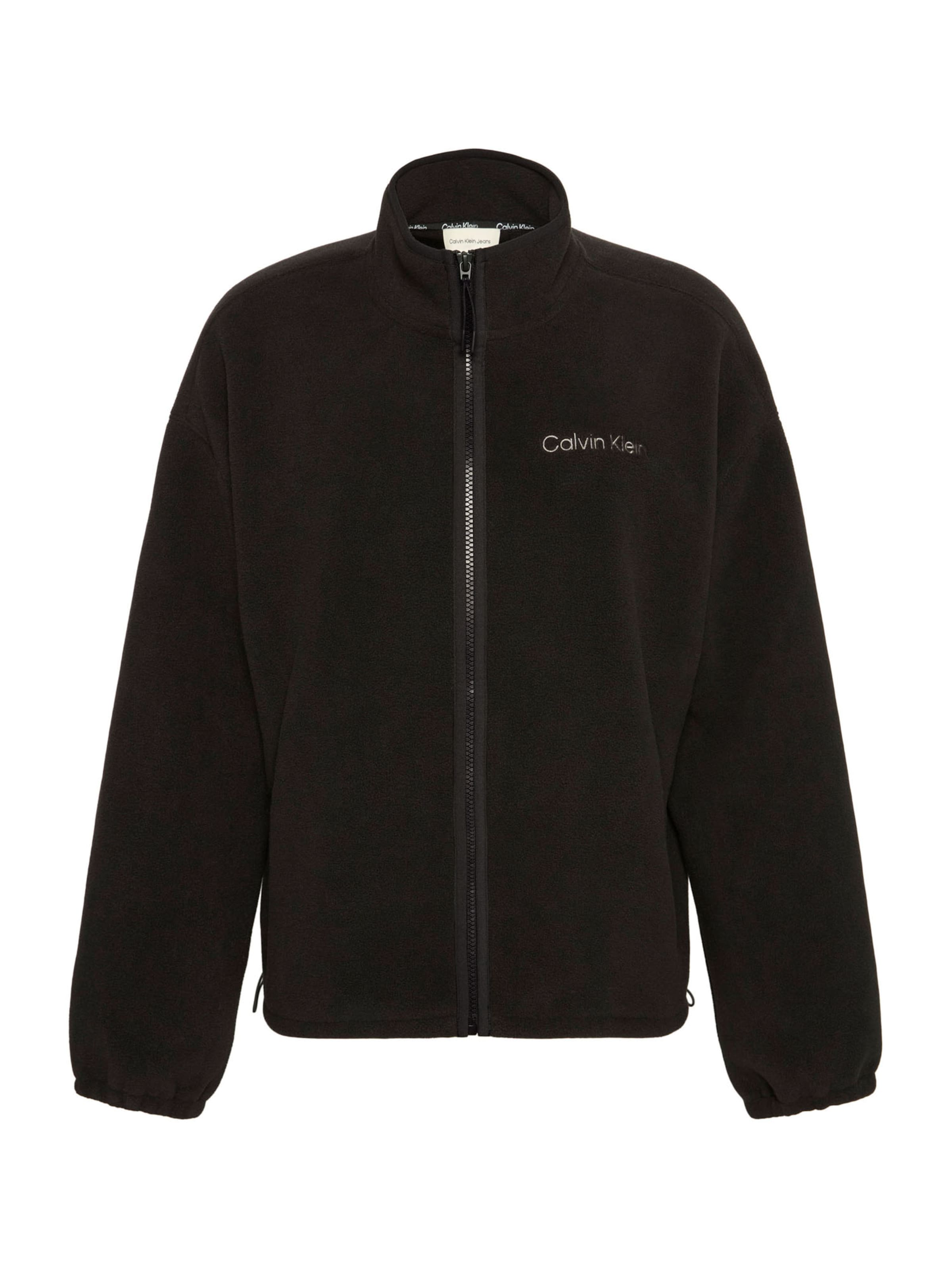 Calvin Klein Jeans Ζακέτα φλις σε μαύρο: μπροστά