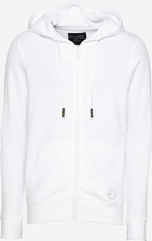 Key Largo Zip-Up Hoodie 'Booster' in White: front