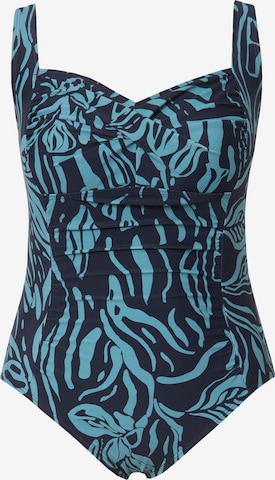 Ulla Popken Bustier Uimapuku värissä sininen: etupuoli