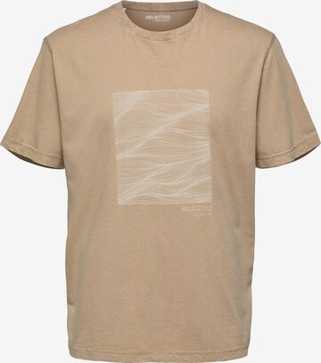 SELECTED HOMME T-shirt 'Bob' i brun: framsida