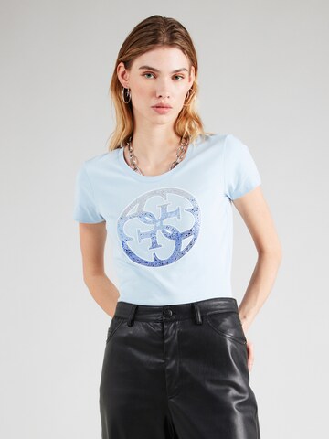 T-shirt GUESS en bleu : devant