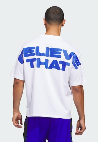T-Shirt fonctionnel 'Anthony Edwards Believe' ADIDAS PERFORMANCE en blanc