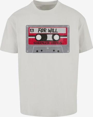 F4NT4STIC Shirt 'Stranger Things Cassette For Will Netflix TV Series' in Grey: front