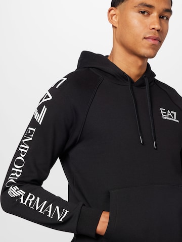 melns EA7 Emporio Armani Sportisks džemperis