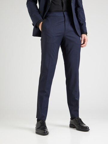 Regular Pantalon à plis 'Hesten' HUGO en bleu : devant