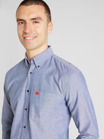 HUGO Slim fit Button Up Shirt 'Evito' in Blue