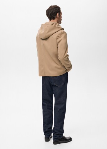 MANGO MAN Fleece Jacket 'Ted' in Beige