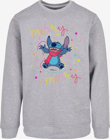 ABSOLUTE CULT Sweatshirt 'Lilo And Stitch - Merry Rainbow' in Grey: front