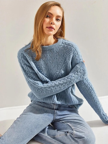 Bianco Lucci Pulover 'Pullover' | modra barva: sprednja stran