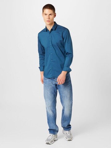 ESPRIT - Ajuste estrecho Camisa en azul