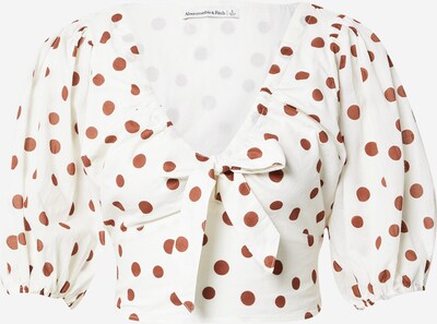 Bluză Abercrombie & Fitch pe maro caramel / alb murdar, Vizualizare produs
