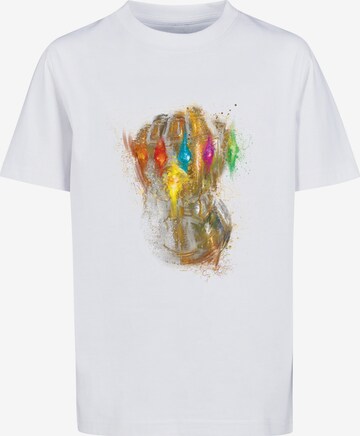 F4NT4STIC Shirt 'Marvel Avengers Endgame Infinity Gauntlet Splatter' in White: front