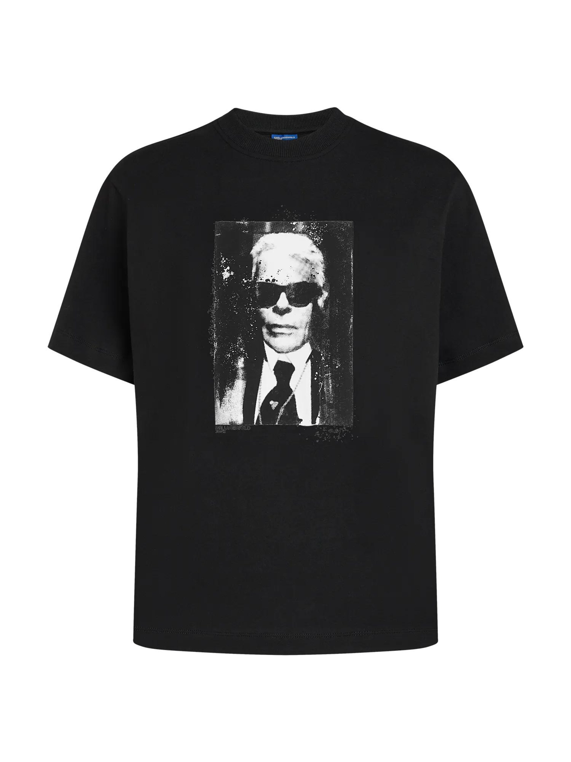 KARL LAGERFELD JEANS - Camiseta en negro: frente
