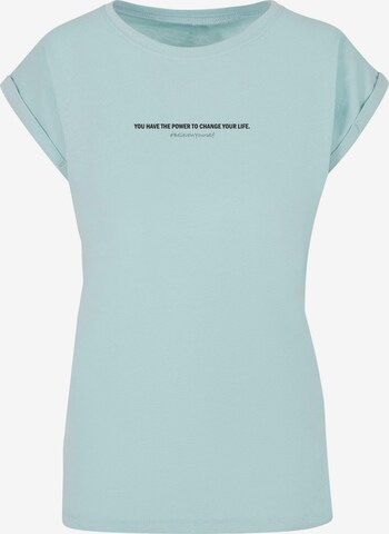 Merchcode Shirt 'WD - Believe In Yourself' in Blauw: voorkant