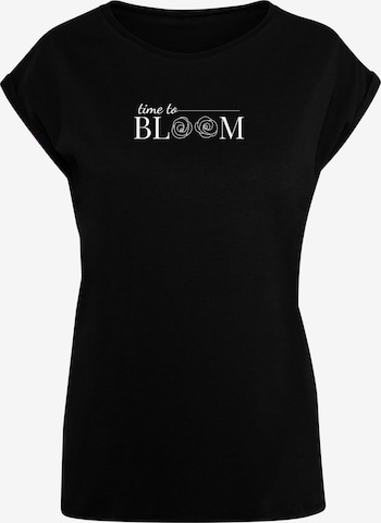Merchcode Shirt 'Time To Bloom' in Zwart: voorkant