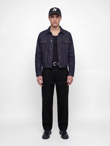 JACK & JONES Wide leg Veckad byxa 'JPSTBILL FREDERIKSBERG' i svart