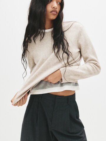 Pull&Bear Pullover i beige: forside