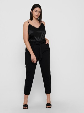 ONLY Carmakoma Tapered Pleat-Front Pants in Black