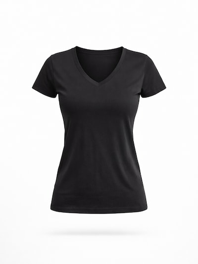 LEAFLETIC Shirts 'Leafletic Women’s Short Sleeve V-Neck T-Shirt' i S i sort, Produktvisning