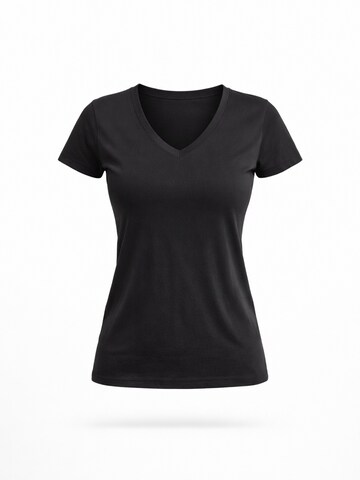 LEAFLETIC Shirt 'Leafletic Women’s Short Sleeve V-Neck T-Shirt' in Black: front
