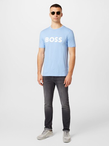 BOSS - Camisa 'Thinking 1' em azul