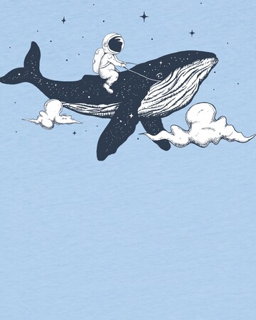 Maglietta 'Spacewhale' di watabout.kids in blu